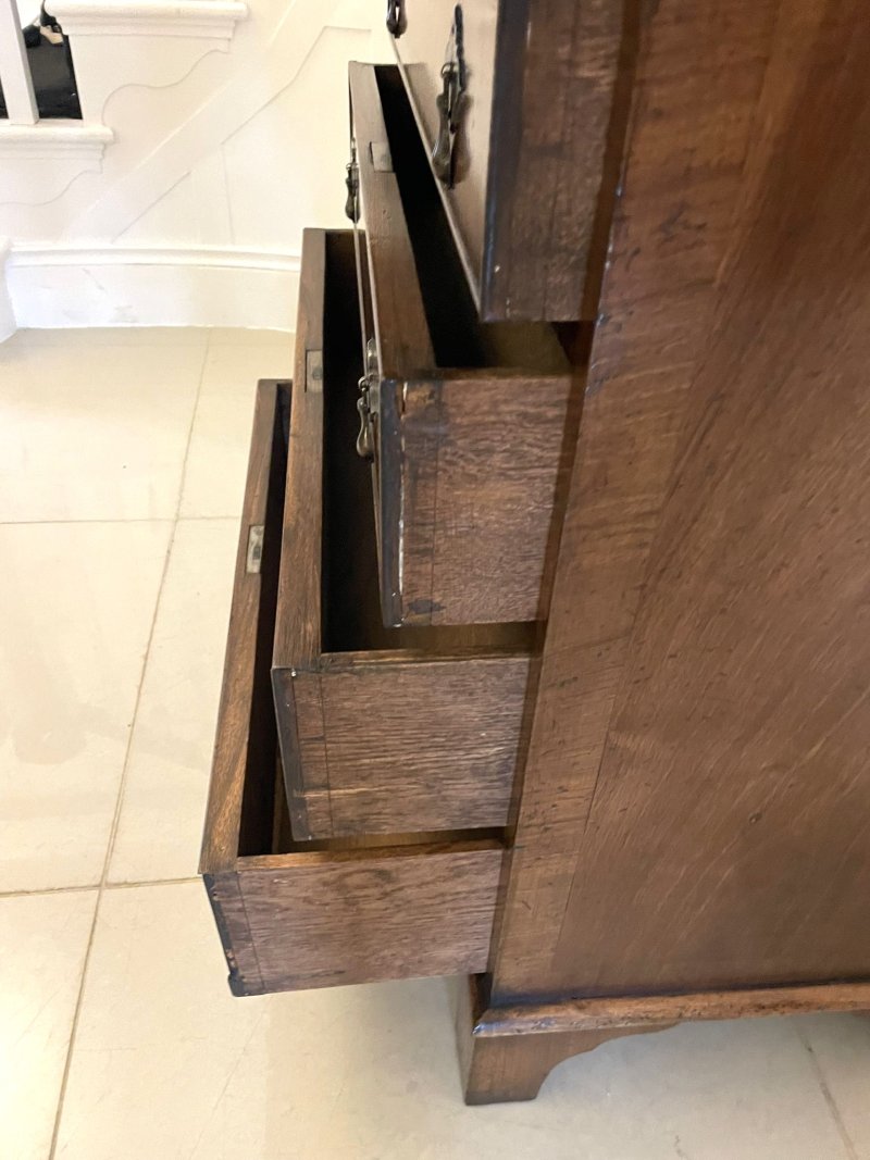 Antique Quality Burr Walnut Chest of Four Drawers with Brushing Slide - Image 9